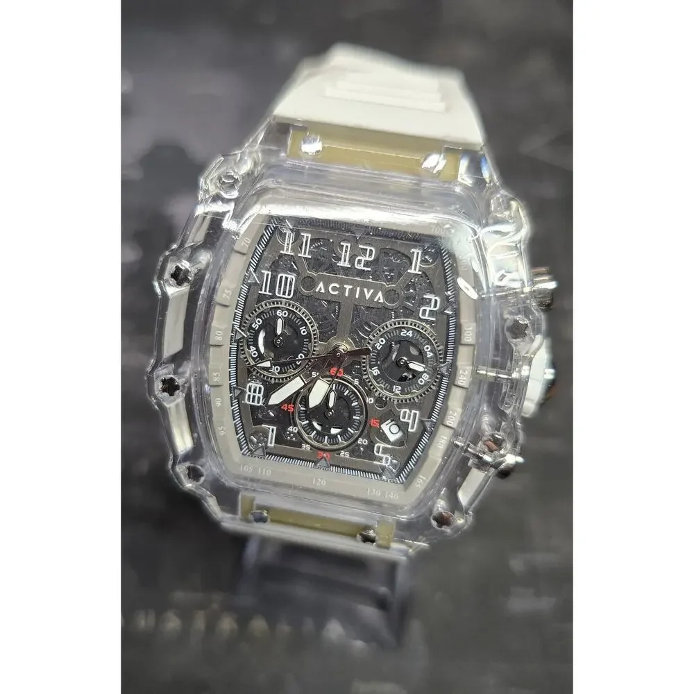 Activa Fury X Invicta ACW2305-004 Men's 44.3mm Skeleton Watch White NWT (28)
